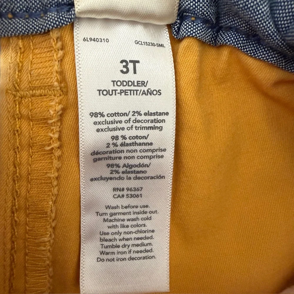 4/$25 OshKosh B'gosh Blue 100% Cotton Shirt and Yellow Shorts Matching Set Size3